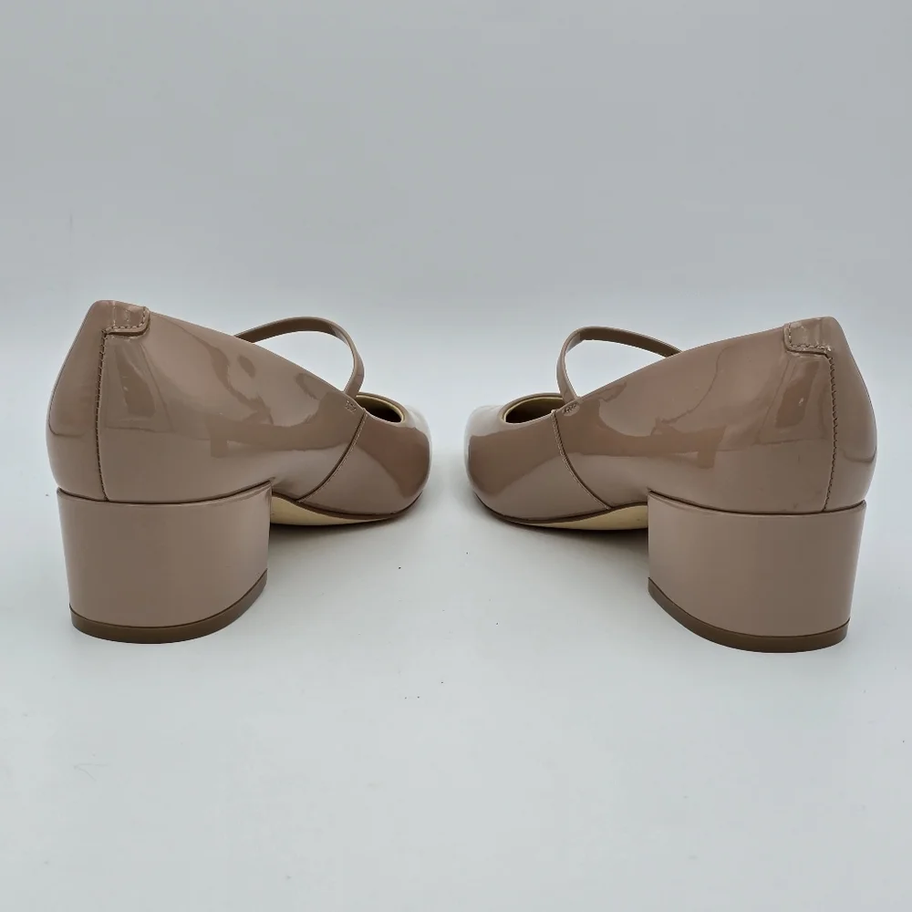 Marc Fisher LTD Luccie Mary Jane Pumps, Light Natural Patent Leather, Wmn's 5.5M - Picture 7 of 13